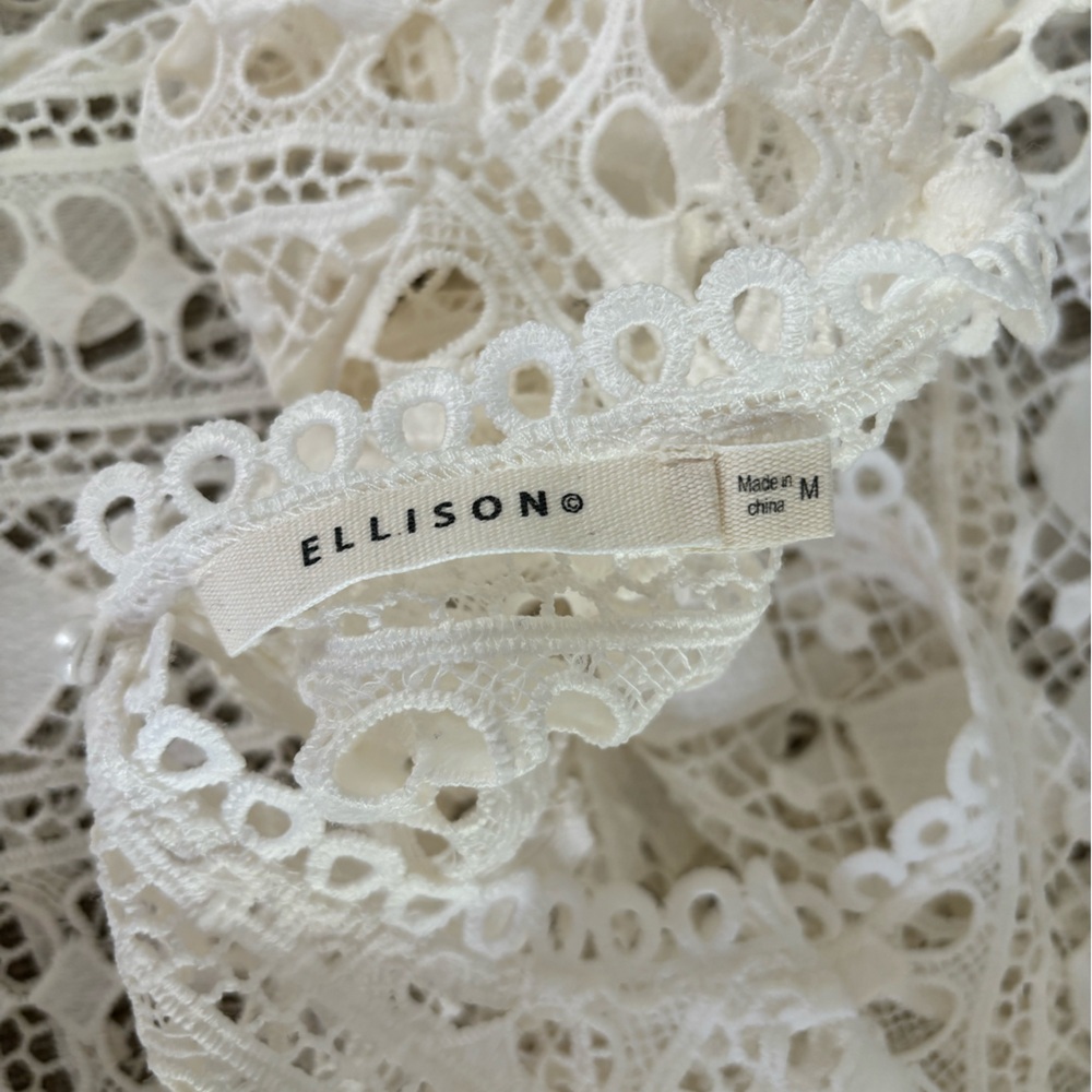 Ellison White Embellished 3/4 Sleeve Blouse - Picture 4 of 4